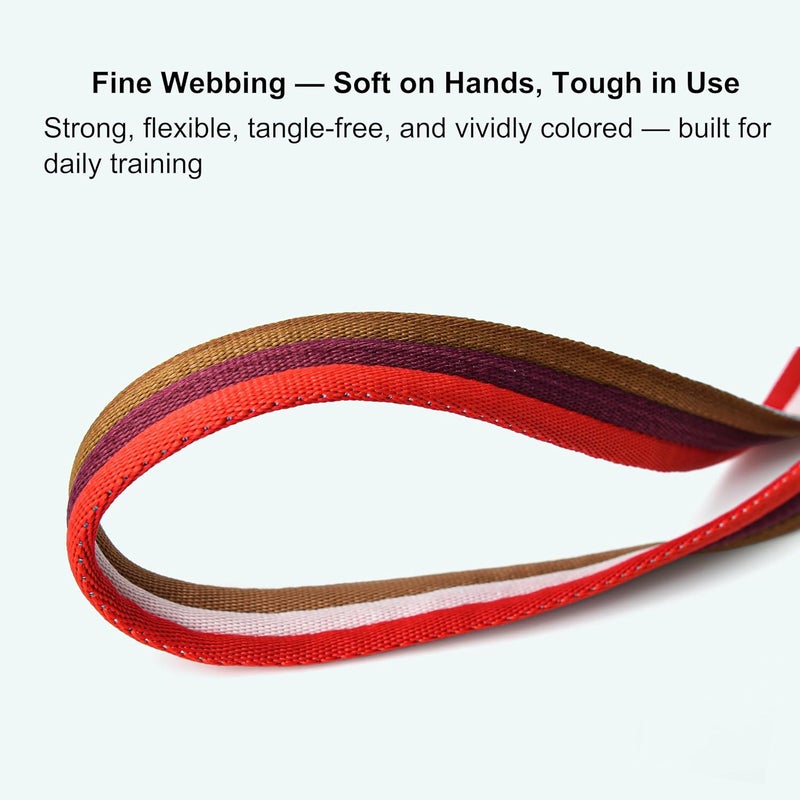 Fornyk Lunge Line for Horse, Premium Equine Lunge Line with Alloy Trigger Buckle and Dual Swivel Snaps for Accurate Equestrian Training, Competition and Daily Use, 26ft/8m (Red-White-Brown) - Image 4